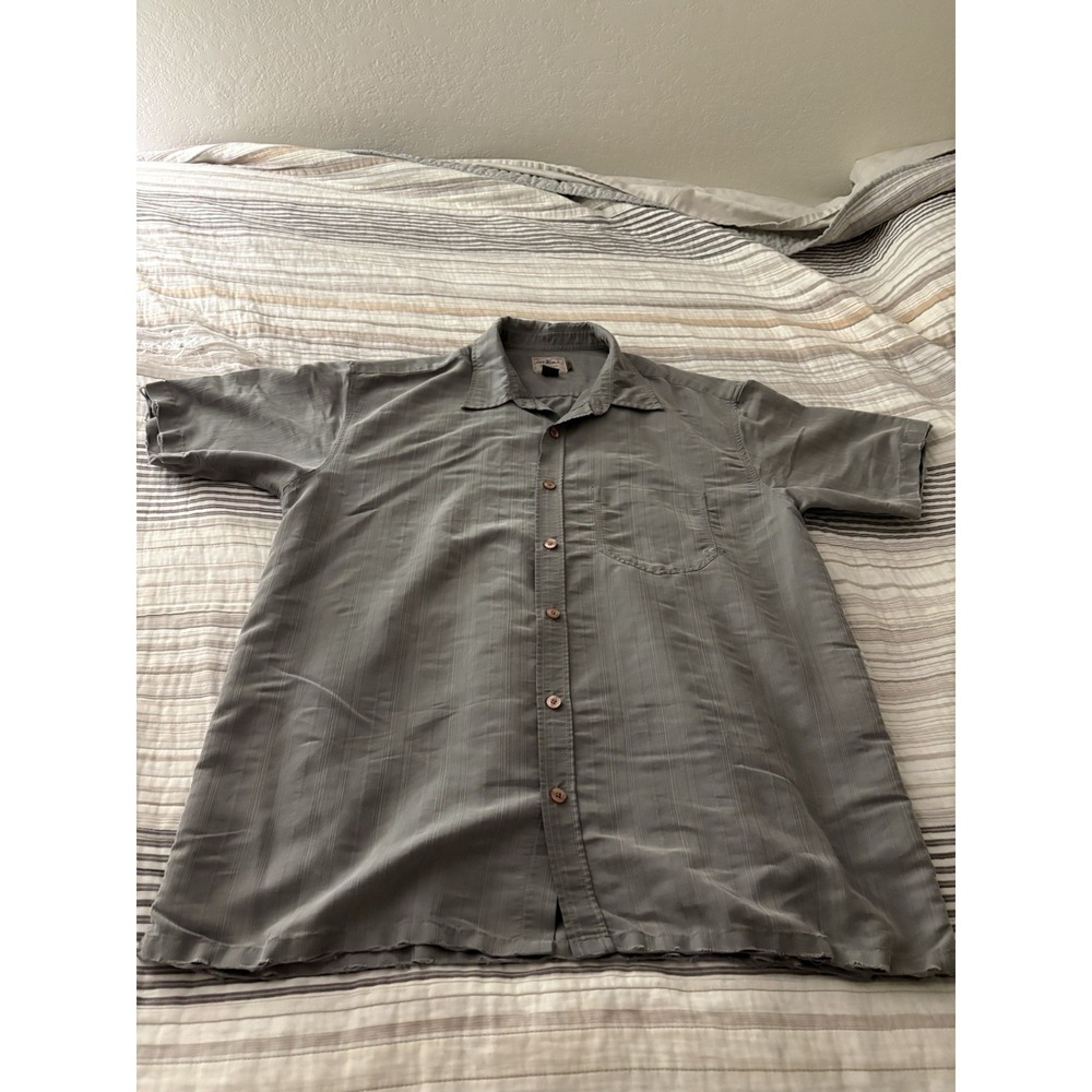 O'Neill Heritage Series Mens Size Large Gray Button Shirt Short Sleeve Casual